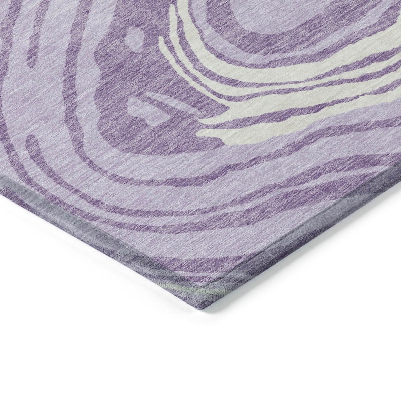 Machine Washable Indoor/ Outdoor Abstract Brushstrokes Chantille Rug