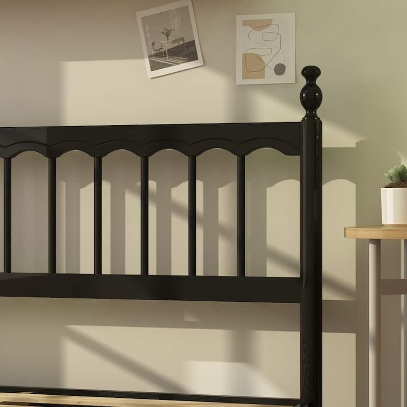 Elegant Vintage Style Sturdy Queen Size Solid Wood Bed Frame