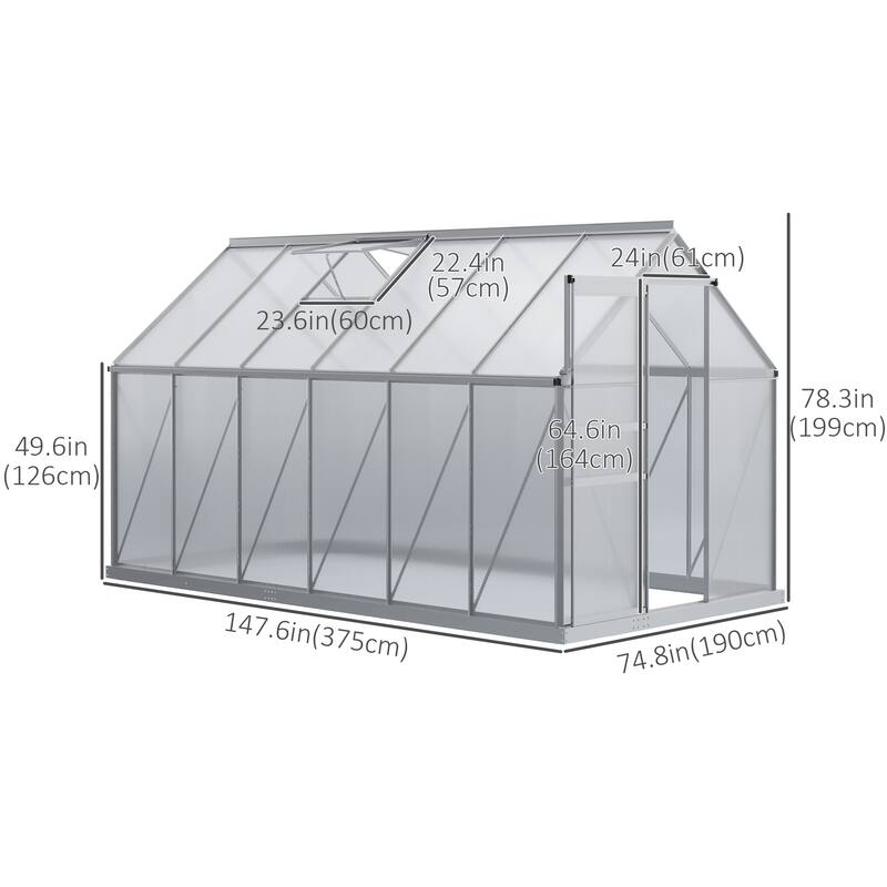 Greenhouse with Adjustable Roof Vent