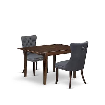 East West Furniture Dining Set Consists of a Rectangle Kitchen Table and Parson Chairs, Mahogany (Pieces Options)