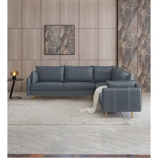 L-Shaped Technical Leather Sectional Sofa Modern Luxurious High-Grade ...