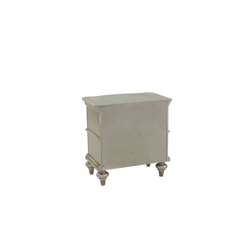 Wooden Nightstand in Champagne, Stylish Bedroom Storage Table, 28" x 17" x 28"H