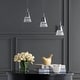 preview thumbnail 3 of 9, Nube 19.5" 3-Light Adjustable Cascading Metal Integrated Linear LED Pendant, Chrome by JONATHAN Y