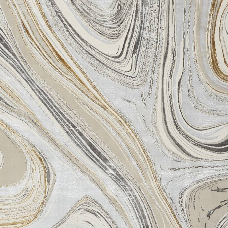 Power Loomed Abstract Modern Non Skid Stain Resistant Area Rug - 118' X '94' X '0.39