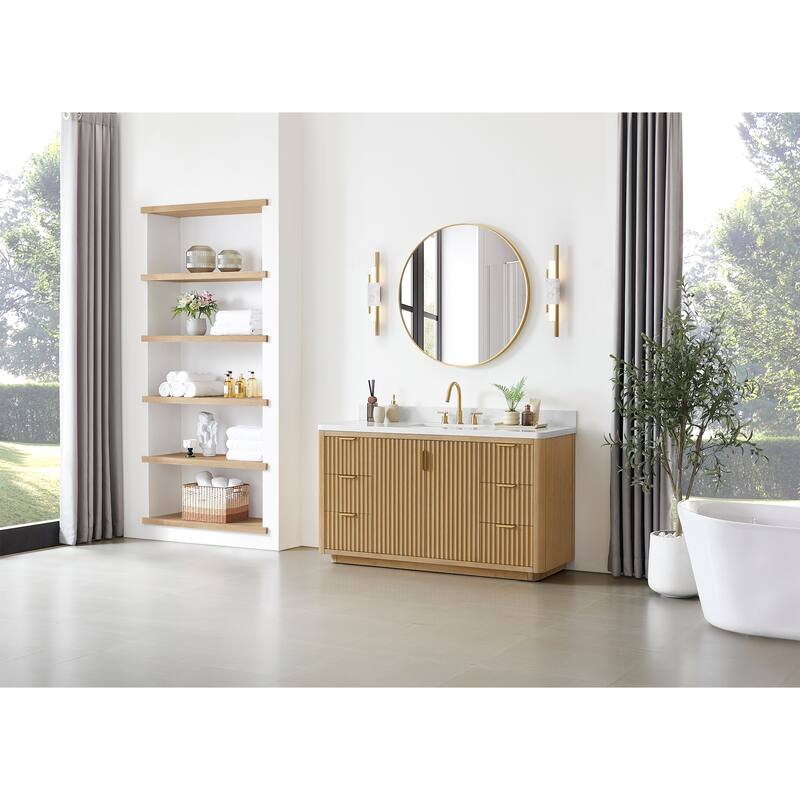 Cadiz Bath Vanity with Composite Stone Top and Mirror