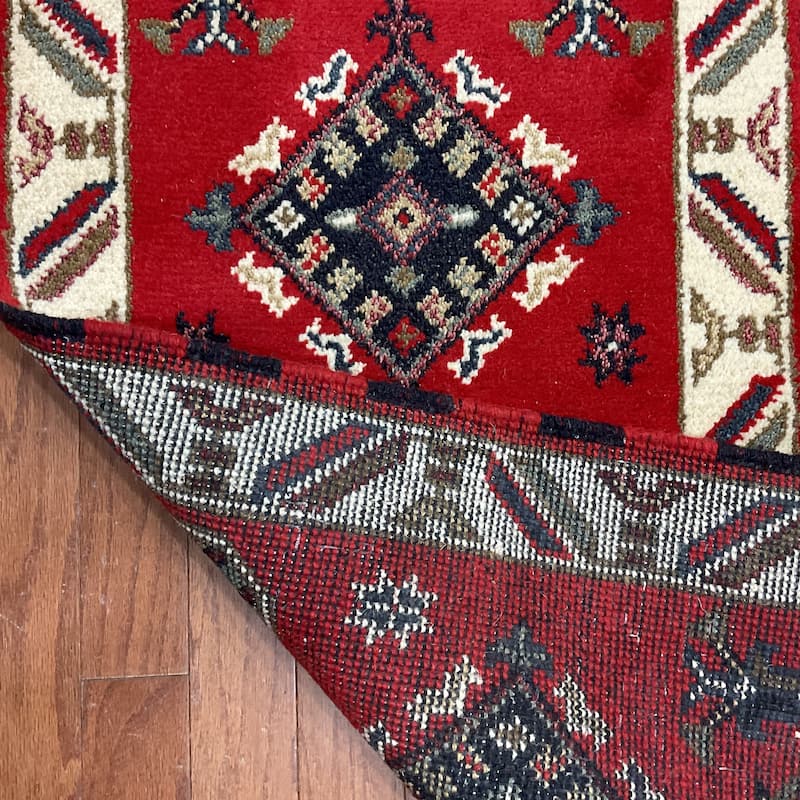 HERAT ORIENTAL Handmade Kazak Wool Rug - 2'1" x 3'11"