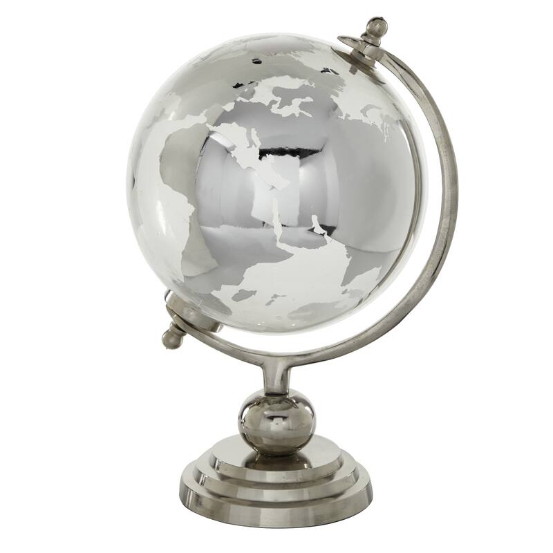 Multi Color Metal and Glass Glam Traditional World Desk Globe