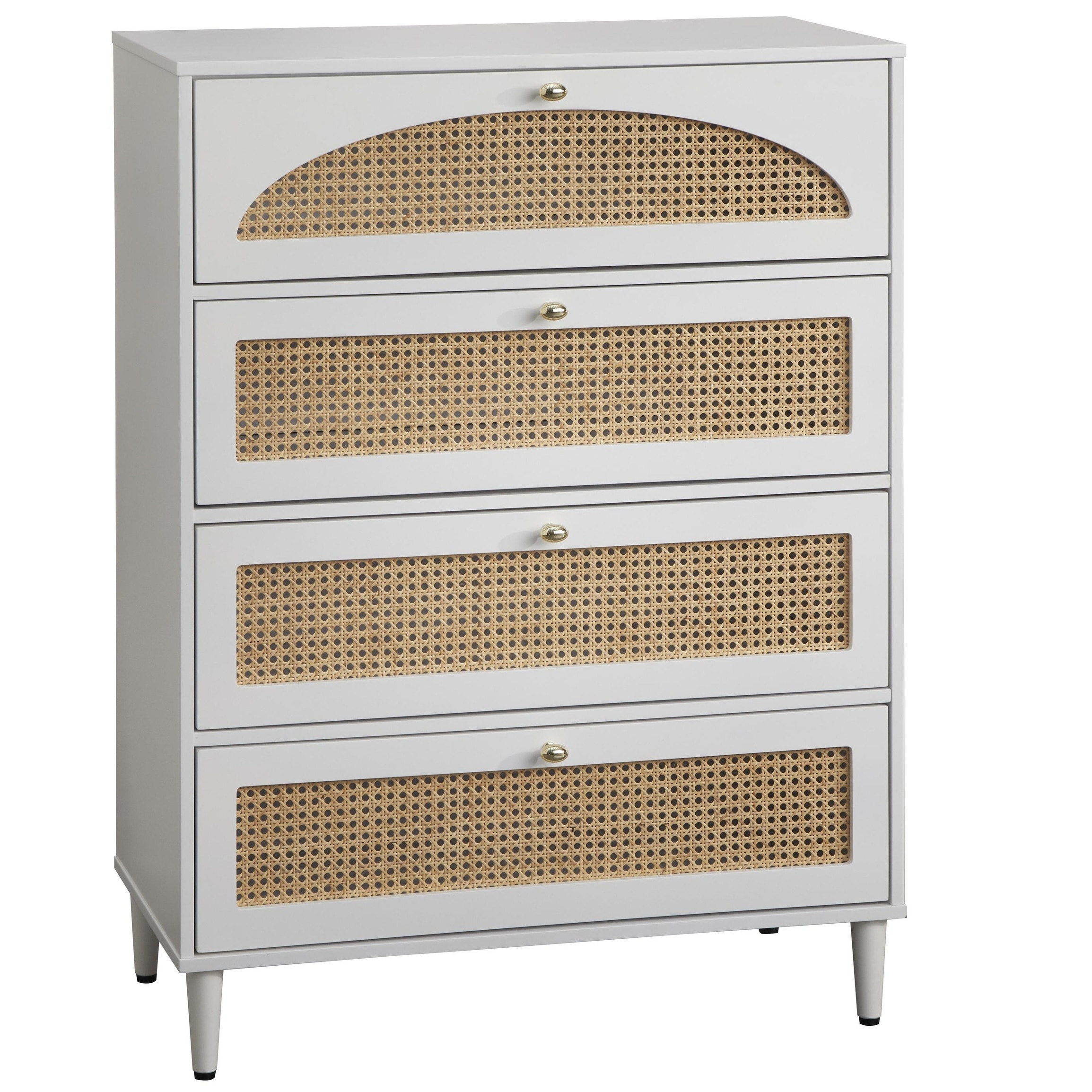 Lifestorey Taylor 4-Drawer Chest with Natural Cane