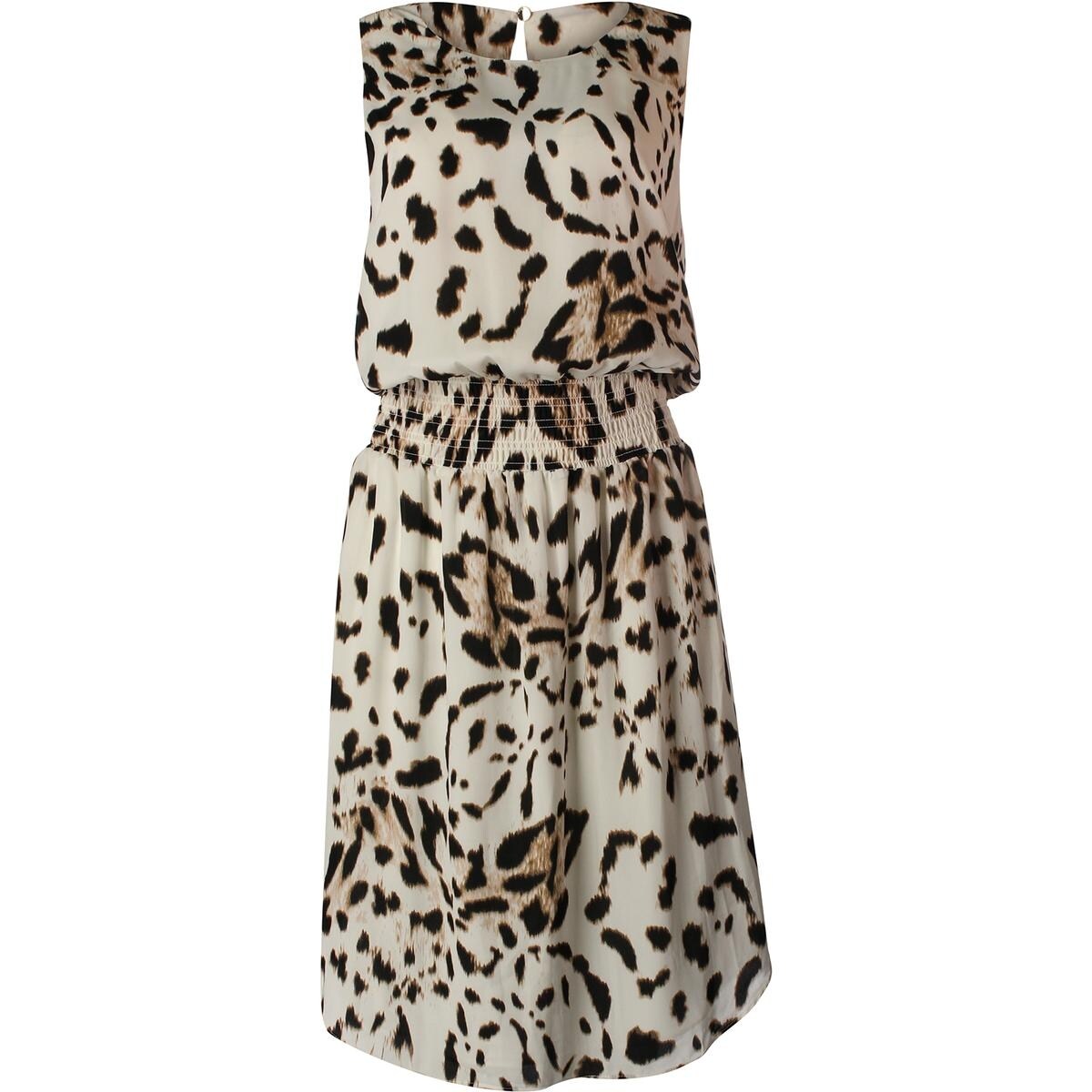 Shop Vince Camuto Womens Serengeti Casual Dress Georgette Animal