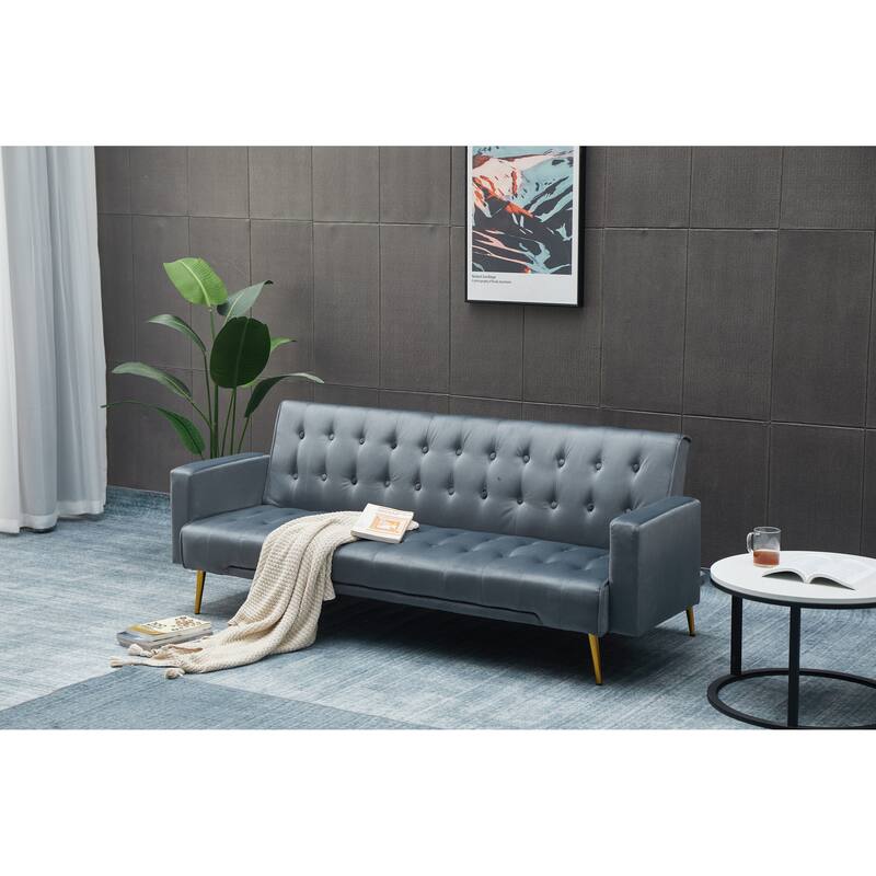Dark Gray Solid Wood+MDF Sofa Bed for Small Spaces