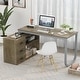 preview thumbnail 45 of 62, L-shaped executive desk With 3 Drawers for Home and Office