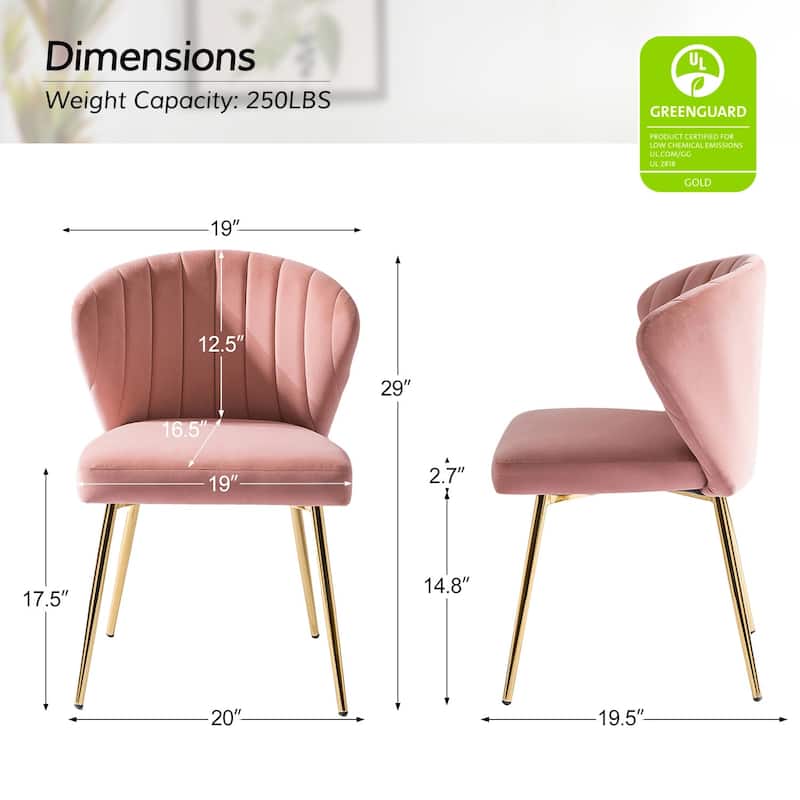 Aruna Accent Chair with Metal Legs 20''W X 19.5 ''D X 29''H by HULALA HOME