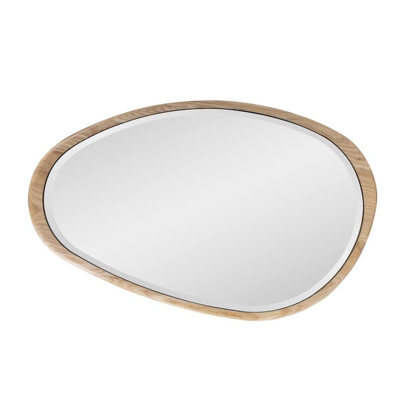 Allan Andrews Asymmetrical Bleached Oak Wood Framed Wall Mirror