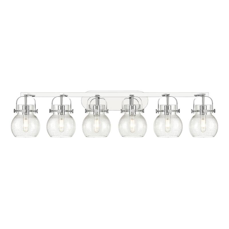 Innovations Lighting 423-6W-10-46 Pilaster II Sphere Vanity Pilaster - Polished Chrome / Seedy