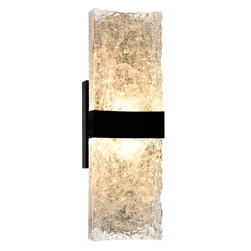 Lava Integrated LED 20in Black Wall Light with Handcrafted Glass - Black