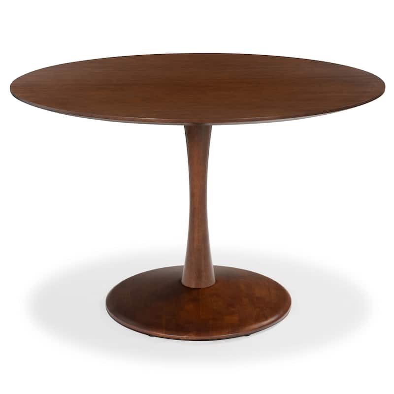 SAFAVIEH Couture Lisette Round Pedastal Base Dining Table - 47"W x 47"D x 30"H - Walnut