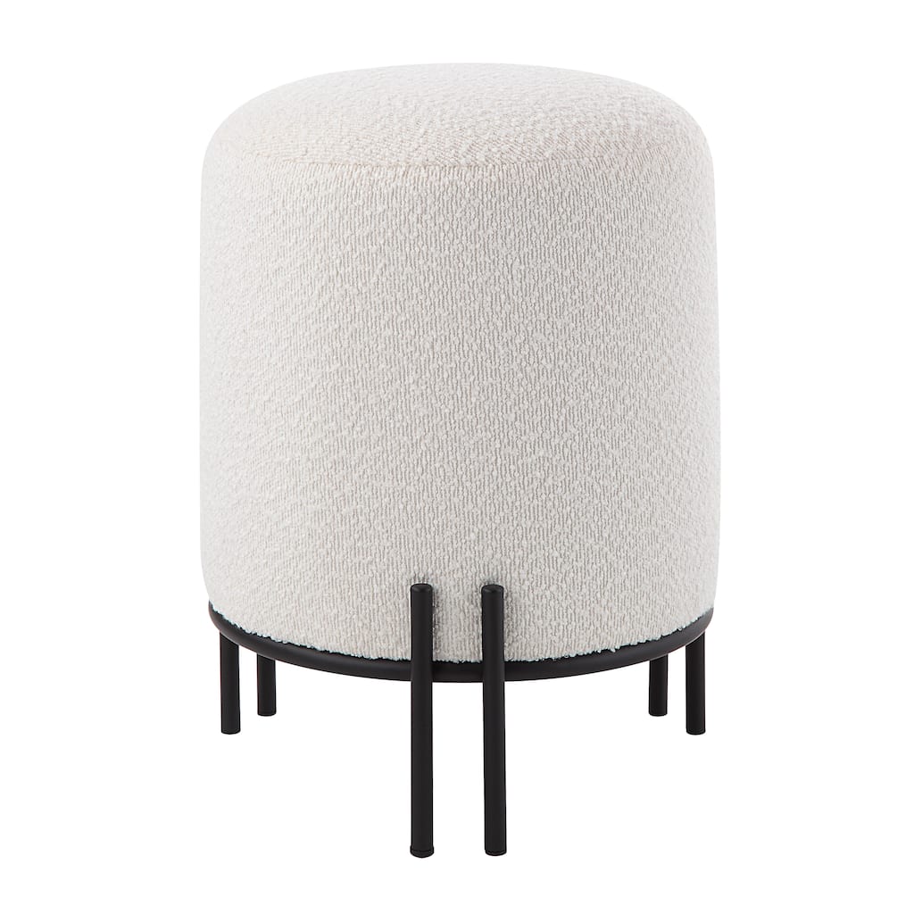 Renwil Cynthia Indoor Boucle Ottoman, Off-White