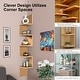 preview thumbnail 3 of 25, NOVA FURNITURE 5 Tiers Floating Teen Wall Mount Corner Kitchen Shelves, Home Decor Display for Small Living Room,Space Saving