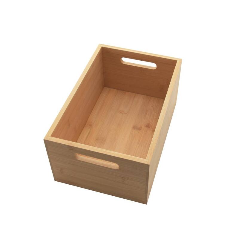 Bamboo Storage Boxes without Handle, Organization Storage for Kitchen and Office
