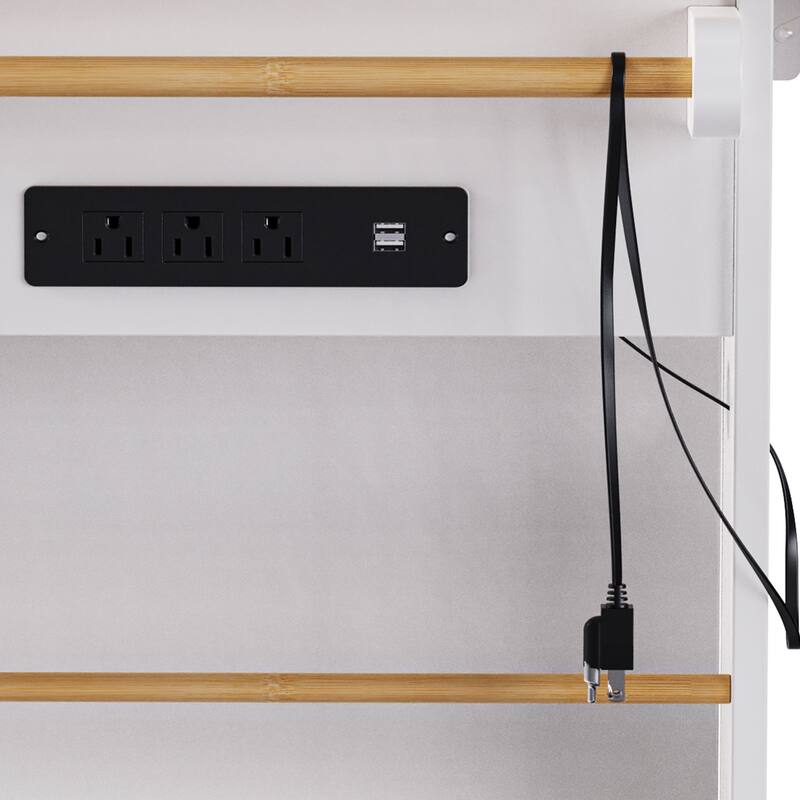 53'' x 30'' MDF Kitchen Cart with 2 Door Cabinet, Spice Rack, Drop Leaf and Towel Rack