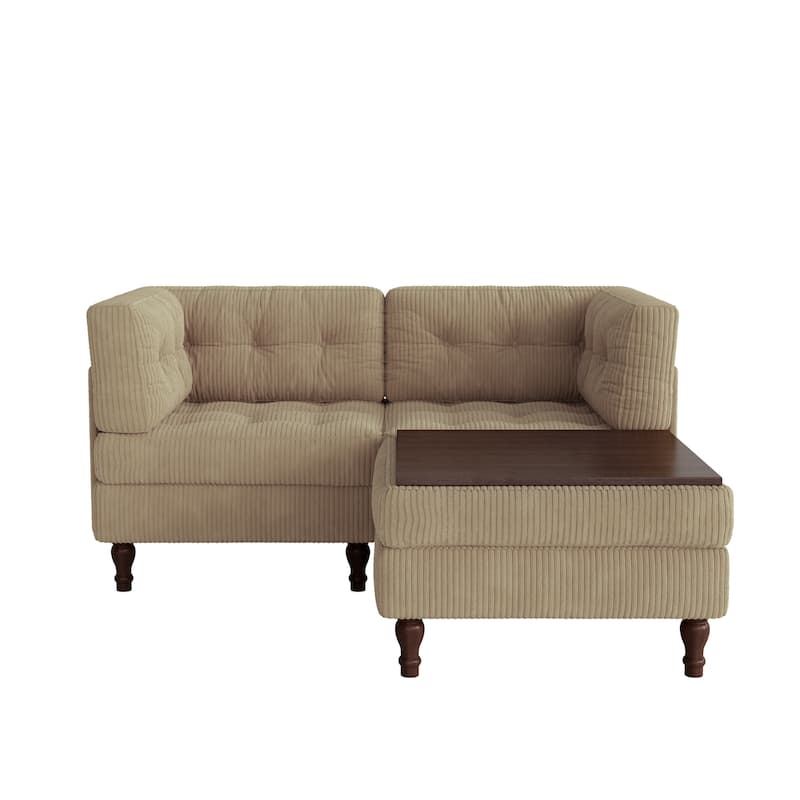 Oversized Sofa Corduroy Tufted Modular Sectional Set