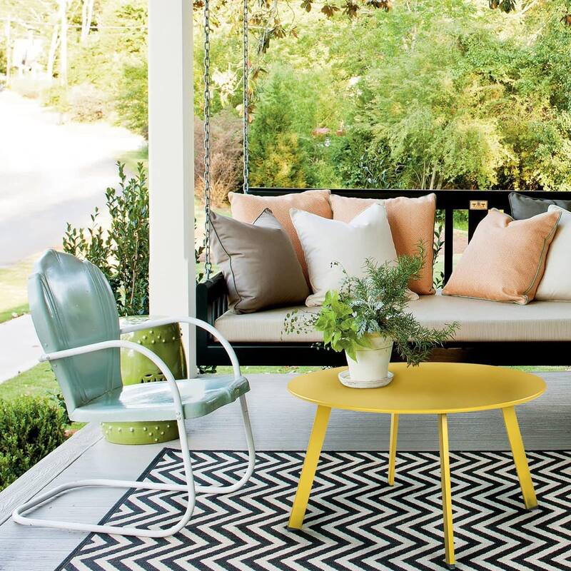 18" or 28" Round Outdoor Side Table End Table Coffee Table - YellowL