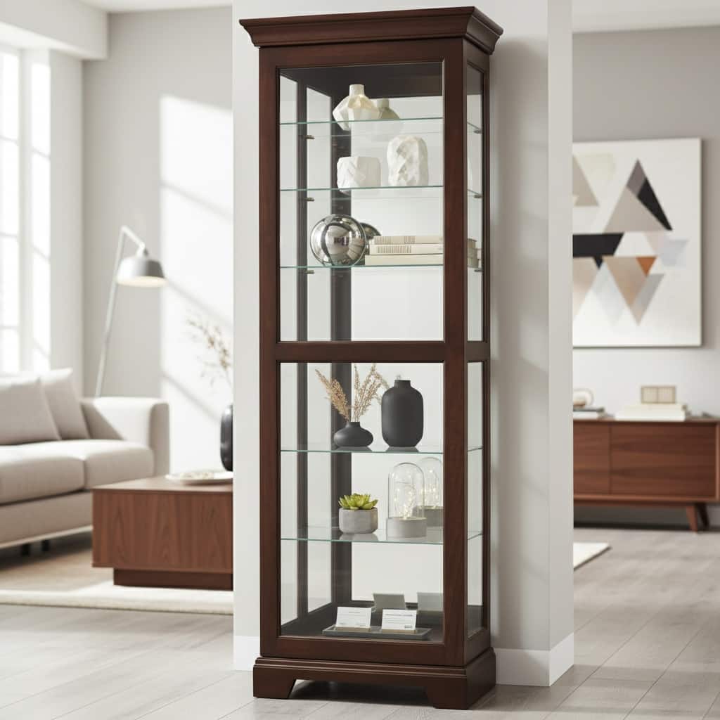 Howard Miller Martindale II 7-Shelf Espresso Curio Cabinet