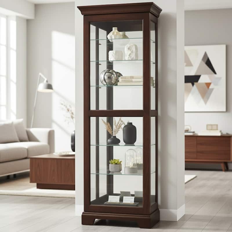 Howard Miller Martindale II 7-Shelf Espresso Curio Cabinet - Brown