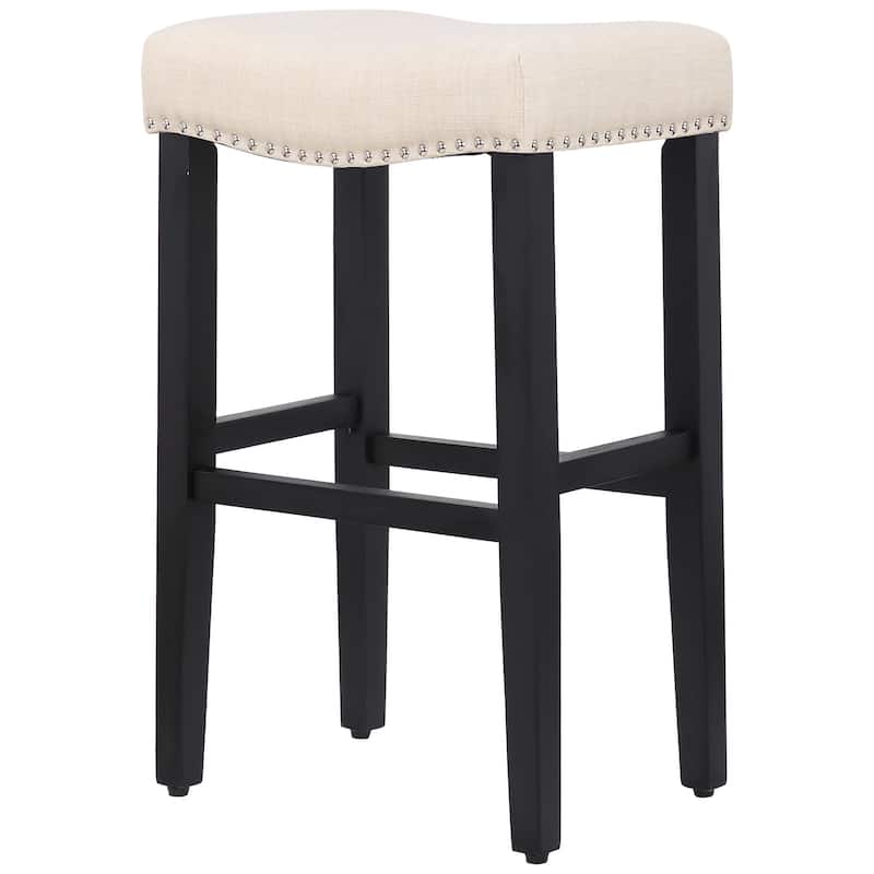 Jameson Upholstered Polyester Black 29 Inch Bar Stool (Set Of 2)