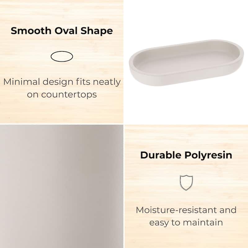 Oval Bathroom Tray - 7.75"L x 3.75"W x 1"H