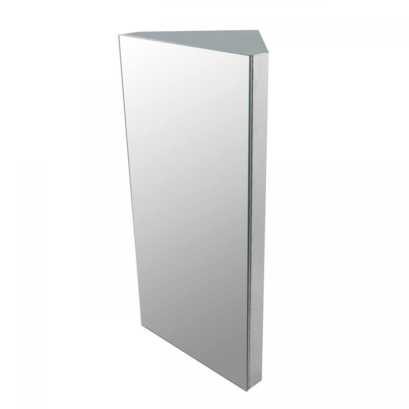 Medicine Cabinets 23.6" x 11.8" Stainless Steel Corner Cabinet with Mirror and Hardware Opens Left to Right Renovators Supply