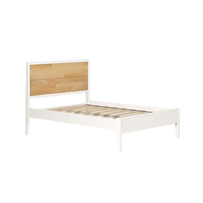 Plank and Beam Platform Panel Headboard Full-Size Bed
