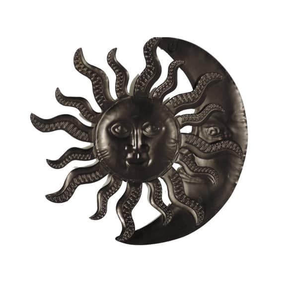 Celestial Sun And Moon Metal Hanging Wall Art Decor Gold And Rust Brown Overstock 20354485