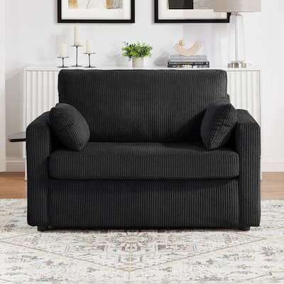 Sofa Bed with Foldable Side Table, Sleeper Sofa Loveseat Sofa with USB Charging Ports, Daybed with Storage Pocket