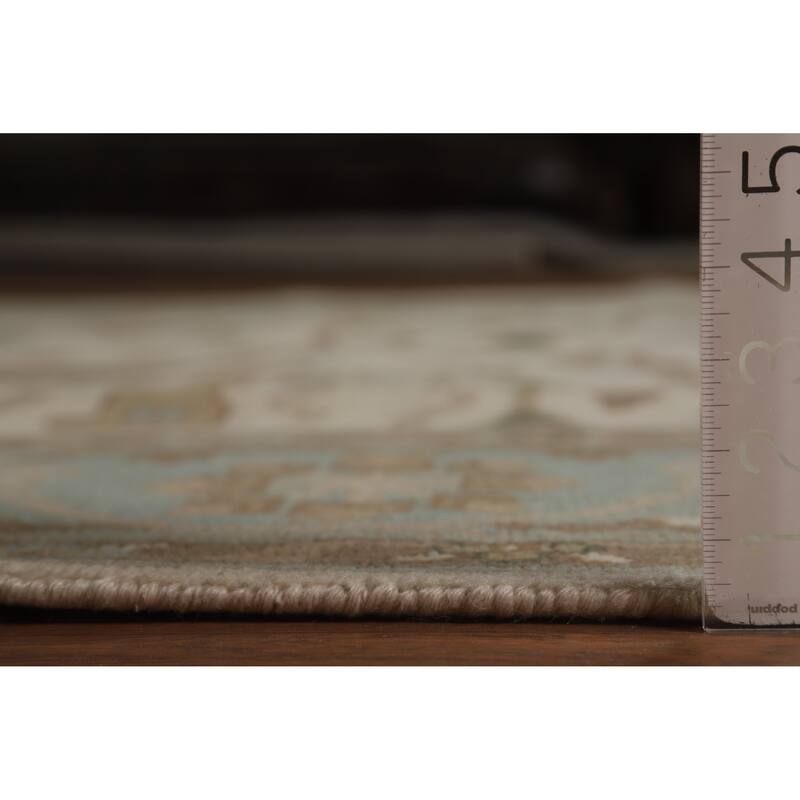 Transitional Oushak Indian Area Rug Hand-Knotted Wool Carpet - 7'10" x 9'10"
