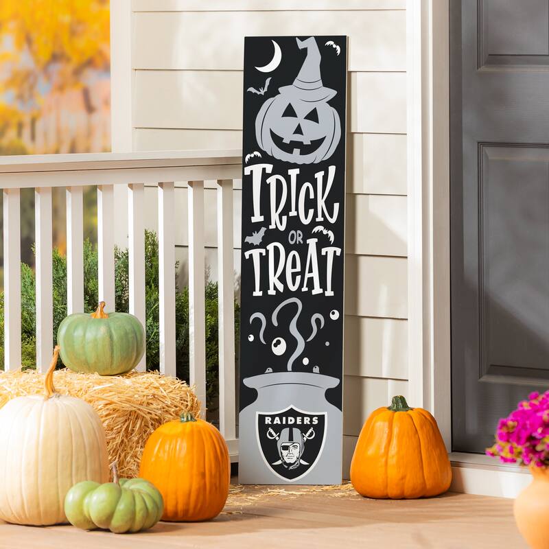 47" Double Sided Seasonal Porch Leaner, Las Vegas Raiders - 47" x 11.25" - Halloween