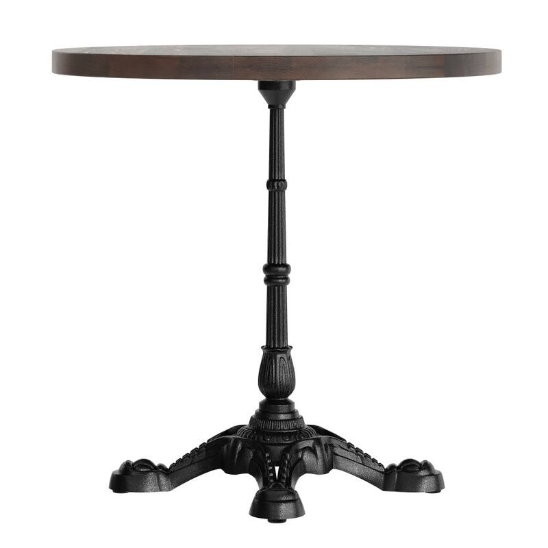 Round Solid Wood Commercial Tabletop with 22.75" x 22.75" Bistro Table Base - 30"W x 30"D x 29.75"H