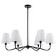 preview thumbnail 7 of 54, Starsky 6-Light Modern Classic Chandelier with White Linen Shades