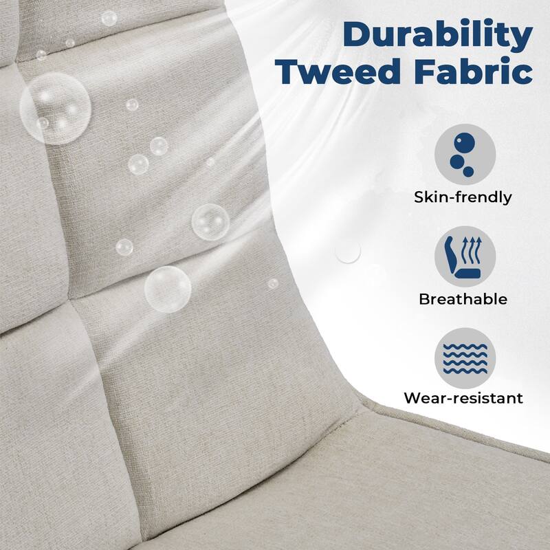 Homy Casa Upholstered Swivel Task Chair with Adjustable Height and High Back for Home Office and Study Use