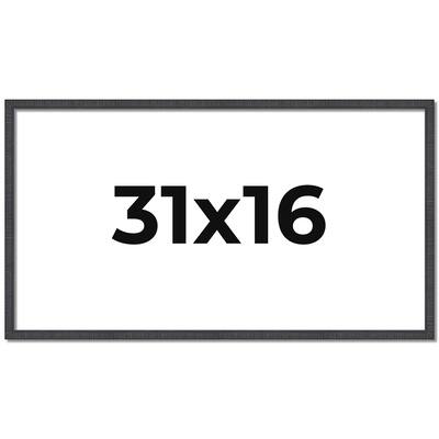 31x16 Frame Brown Solid Wood Picture Frame - Complete Modern Photo