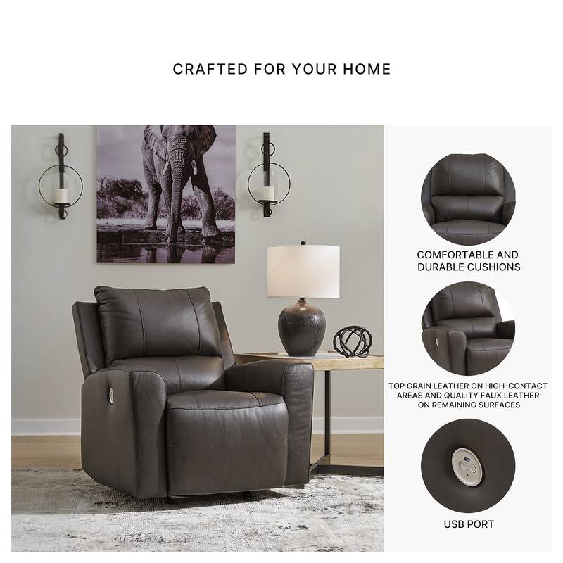 Signature Design by Ashley Boxmere Dark Brown Power Rocker Recliner