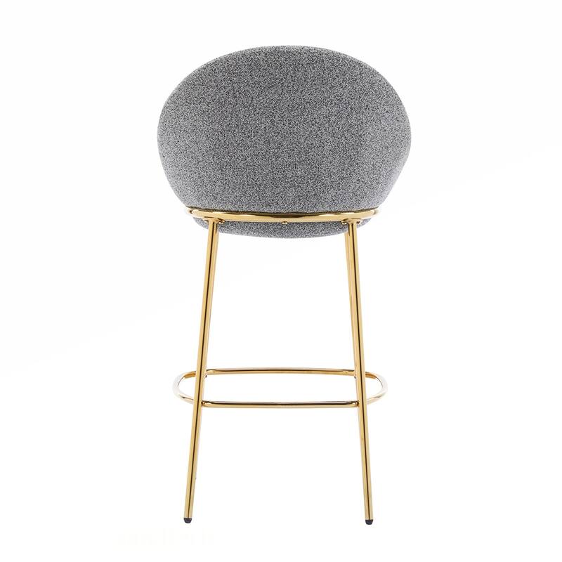 2PCS Fabric Round Metal Bar Stools