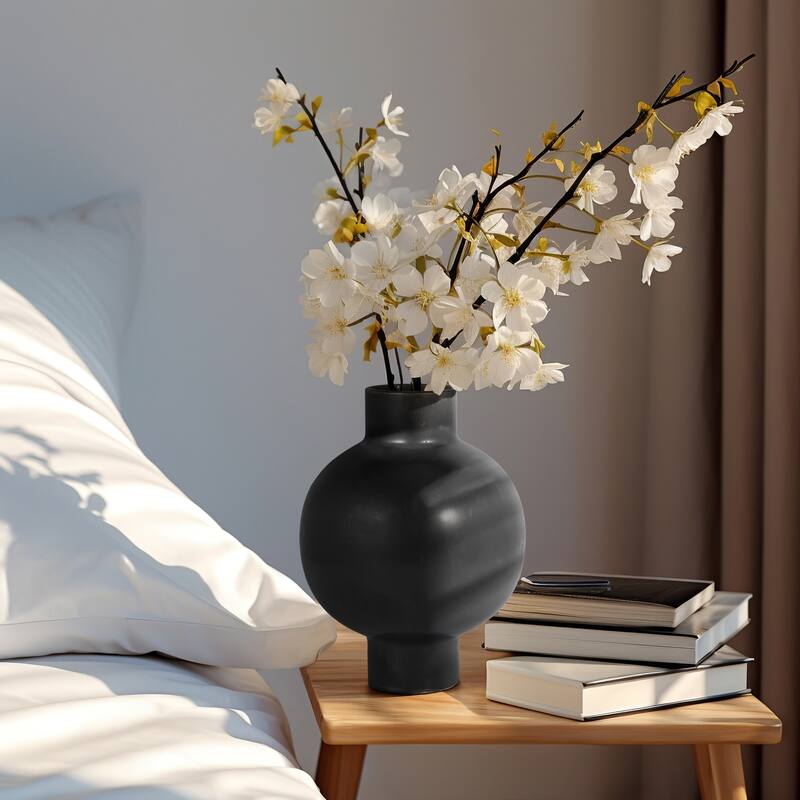 Sagebrook Home Neutral Round Modern Ceramic Bubble Vase - 8" x 8" x 11" - Gray
