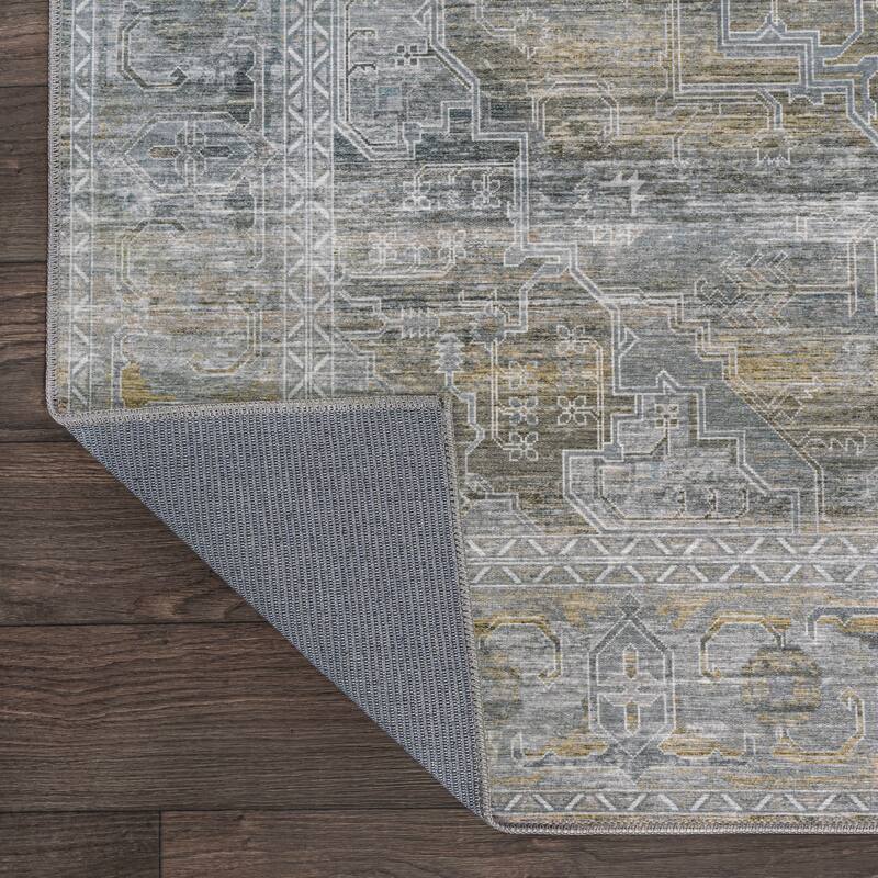 JONATHAN Y Dalyan Ornate Medallion Machine Washable Area Rug