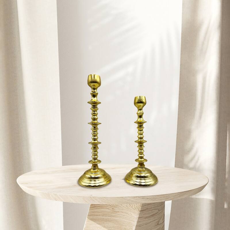 Set of 2 Decorative Handmade Aluminum Artistic Candle holder - Set of 2