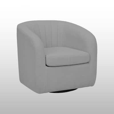 Teamson home - Monroe faux shearing 28.75" Swivel Tub Chair, Gray - 28"L x 29.5"W x 28.75"H