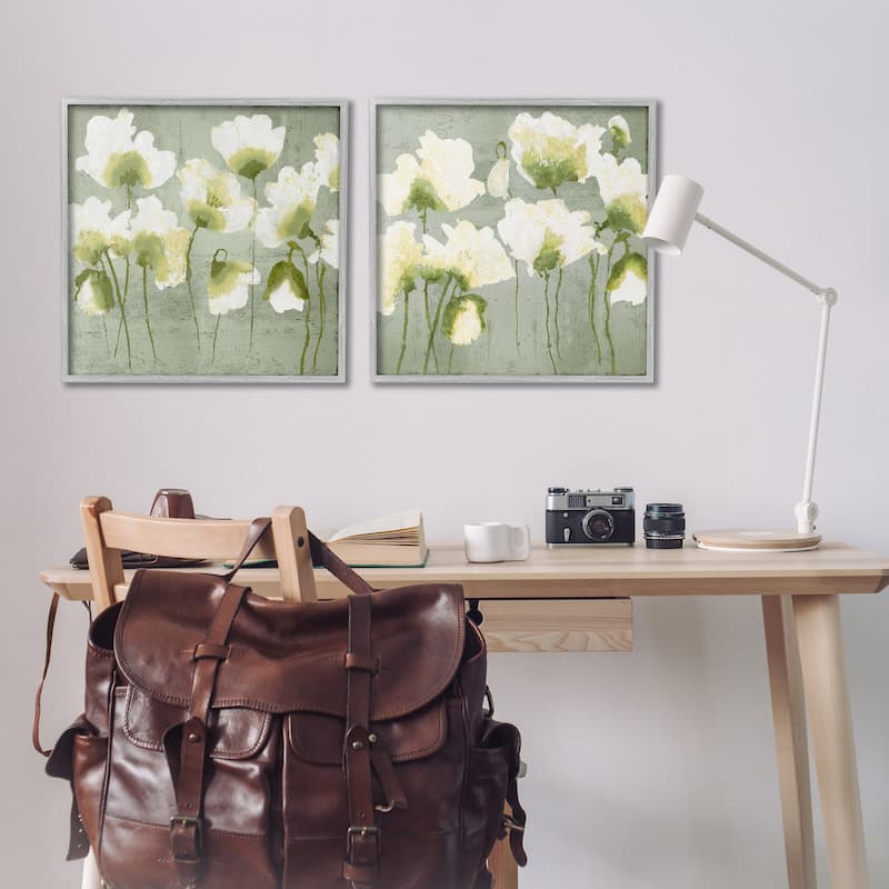 Stupell Charming White Blooms Framed Giclee Art Design By Vanessa Austin (Set of 2)