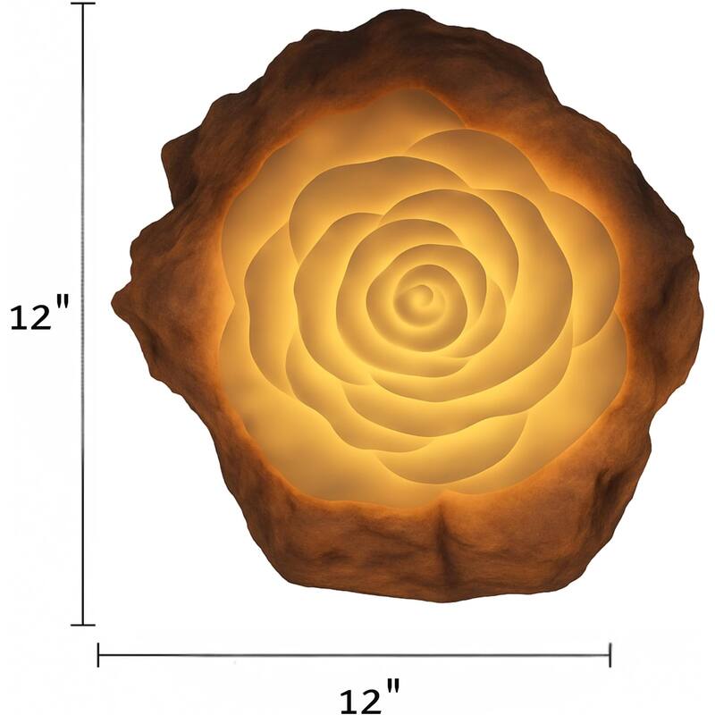 Aria Home Rose Blossom Table Lamp Sculpted Sandstone LED RGB Compatible