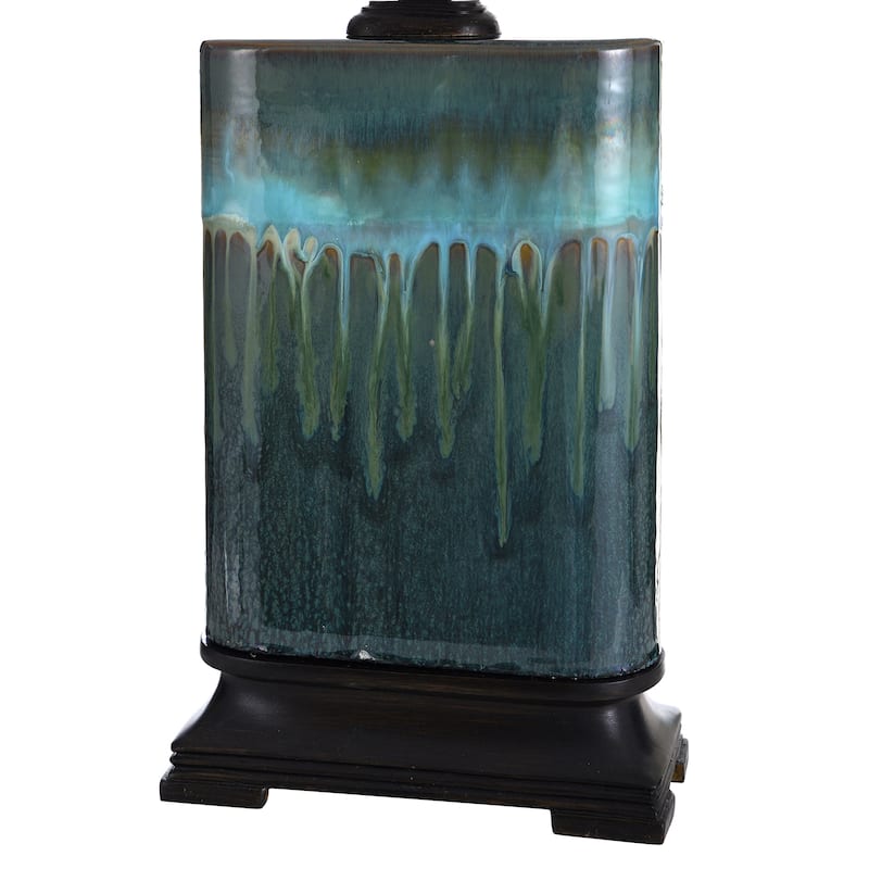 Carolina Ceramic Table Lamp with Multitone Blue Glaze Finish