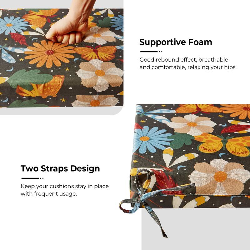 Set of 4 Solid Soft Outdoor Patio Deep Seat Cushion
